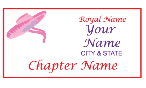 White Rectangle name Badge Artwork 26 Pink